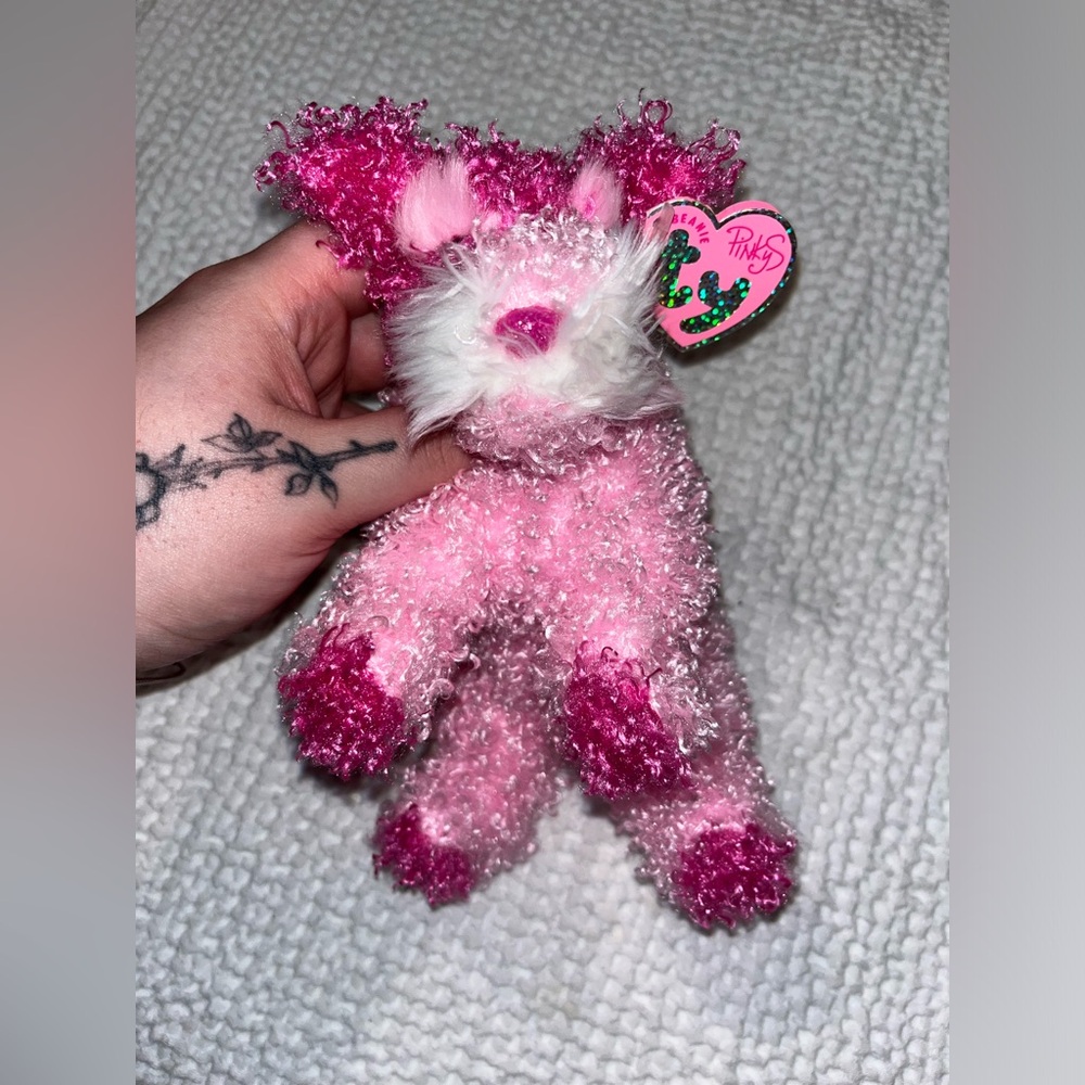 MINT TAG Ty Beanie Baby Glitters The Dog Brand New With Tags Pinky Collection